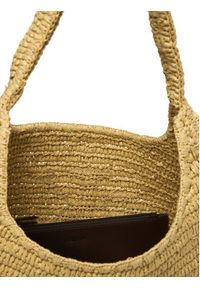 Calvin Klein Torebka Bold Ck Raffia Lg Shoulder Bag LV04F3448G Beżowy. Kolor: beżowy #2