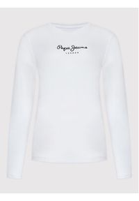 Pepe Jeans Bluzka New Virginia PL505203 Biały Slim Fit. Kolor: biały. Materiał: bawełna