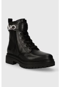 MICHAEL Michael Kors workery skórzane Parker damskie kolor czarny na platformie 40F3PKFE5L. Nosek buta: okrągły. Zapięcie: rzepy. Kolor: czarny. Materiał: skóra. Obcas: na platformie. Styl: klasyczny #3