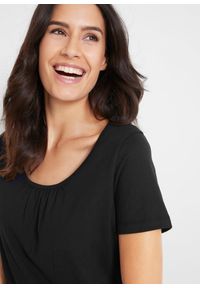 bonprix - T-shirt z czystej bawełny, krótki rękaw. Kolor: czarny. Materiał: bawełna. Długość rękawa: krótki rękaw. Długość: krótkie #3