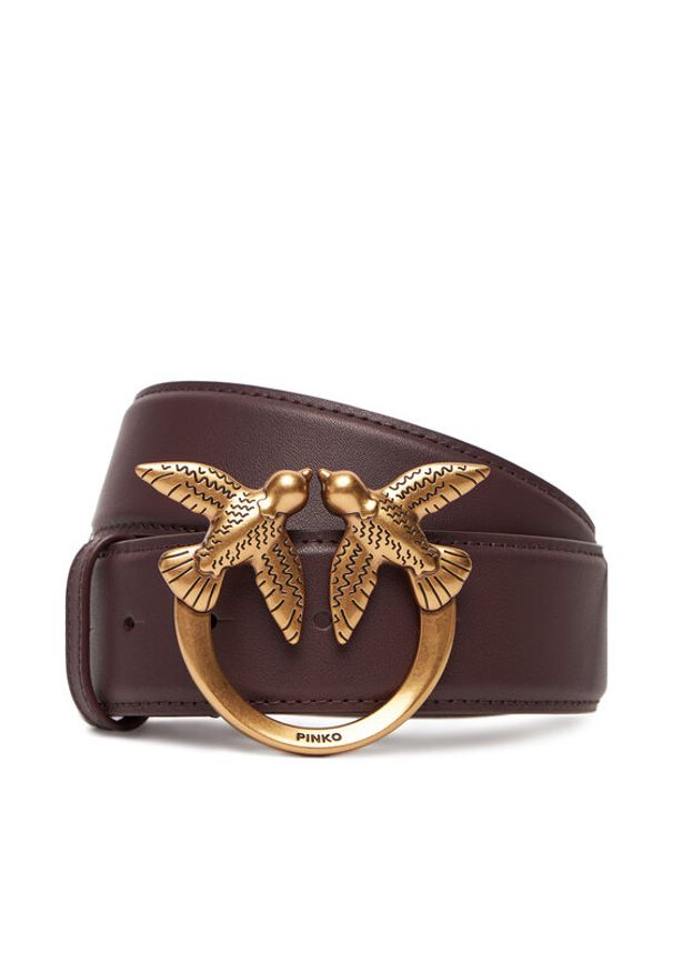 Pinko - PINKO Pasek Damski Love Berry H4 Belt AI 25-26 PLT01 100120 A0F1 Fioletowy. Kolor: fioletowy. Materiał: skóra