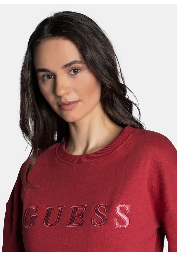 Bluza damska czerwona Guess Alene Regular Fit. Kolor: czerwony. Materiał: bawełna. Sezon: wiosna, lato