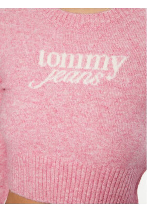 Tommy Jeans Sweter DW0DW19895 Różowy Regular Fit. Kolor: różowy. Materiał: syntetyk