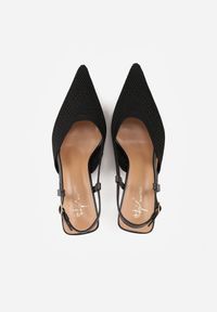 Renee - Czarne Ażurowe Sandały na Szpilce Slingback Erilise. Zapięcie: sprzączka. Kolor: czarny. Wzór: ażurowy. Obcas: na szpilce. Styl: elegancki #8