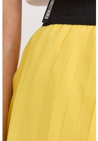 Karl Lagerfeld spódnica 221W1201 kolor żółty midi rozkloszowana. Kolor: żółty. Materiał: tkanina, poliester #3