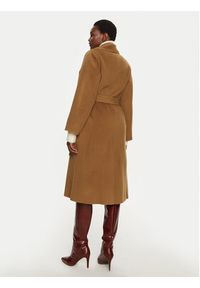 IVY & OAK - IVY OAK Płaszcz wełniany Carrie Rose IO111048 Brązowy Loose Fit. Kolor: brązowy. Materiał: wełna #4