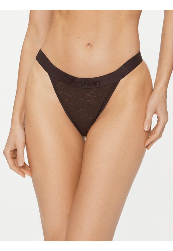 Calvin Klein Underwear Figi brazylijskie 000QF7347E Brązowy. Kolor: brązowy. Materiał: syntetyk