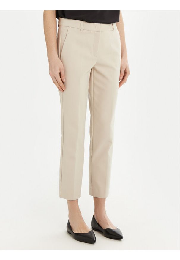 Marella Chinosy Miele 2513131021 Beżowy Slim Fit. Kolor: beżowy. Materiał: syntetyk, bawełna