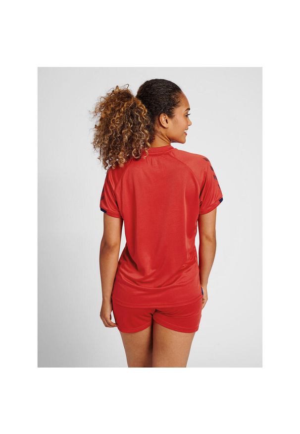 Damska koszulka Hummel action S/S. Kolor: pomarańczowy. Materiał: tkanina, materiał, prążkowany. Sport: piłka nożna