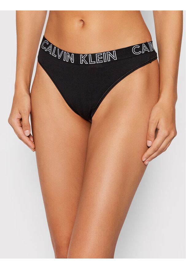 Calvin Klein Underwear Stringi Ultimate 000QD3636E Czarny. Kolor: czarny. Materiał: bawełna