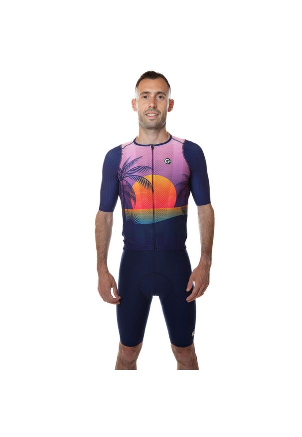 C-LAB - Koszulka z krótkim rękawem rowery szosowe C-Lab Leggera Ibiza granatowy. Kolor: niebieski, wielokolorowy. Długość rękawa: krótki rękaw. Długość: krótkie. Sport: kolarstwo