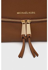 MICHAEL Michael Kors plecak skórzany damski kolor brązowy mały gładki. Kolor: brązowy. Materiał: skóra. Wzór: gładki #4