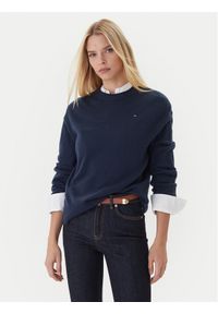 TOMMY HILFIGER - Tommy Hilfiger Sweter WW0WW46438 Granatowy Regular Fit. Kolor: niebieski. Materiał: wełna #1