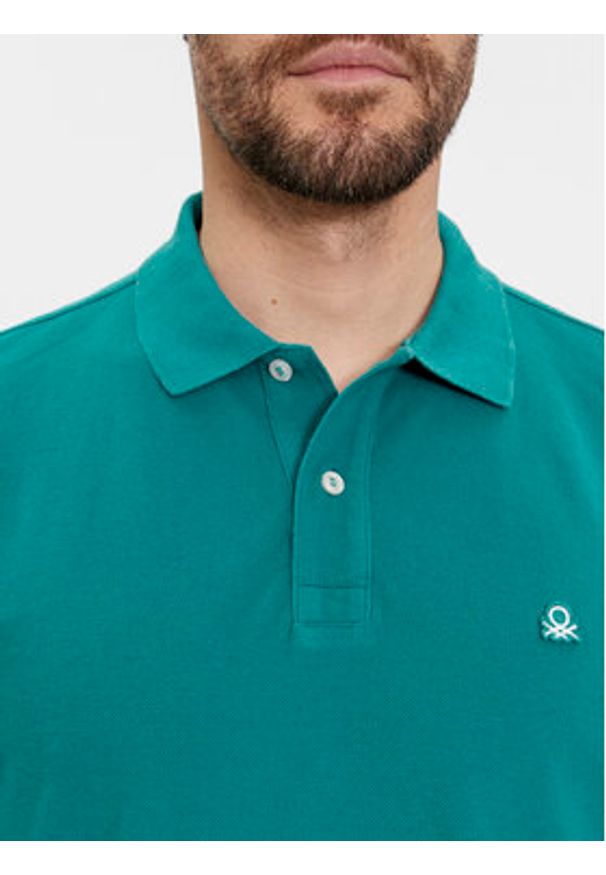 United Colors of Benetton - United Colors Of Benetton Polo 3089J3179 Zielony Regular Fit. Typ kołnierza: polo. Kolor: zielony. Materiał: bawełna