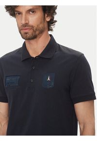Aeronautica Militare Polo 251PO1854J593 Granatowy Regular Fit. Typ kołnierza: polo. Kolor: niebieski. Materiał: bawełna