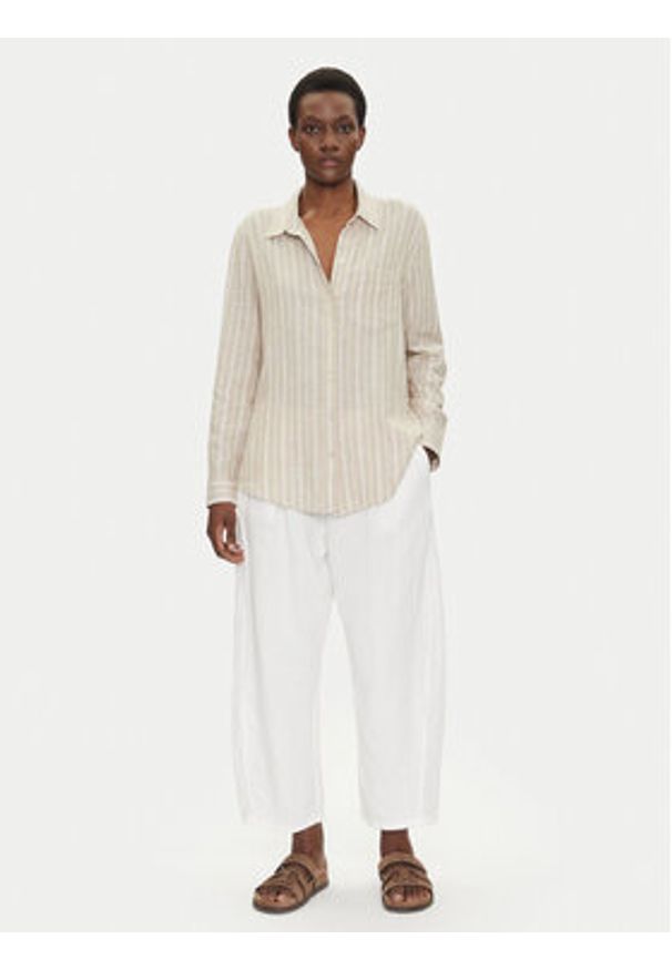 GAP - Gap Koszula 885287-13 Beżowy Regular Fit. Kolor: beżowy. Materiał: wiskoza