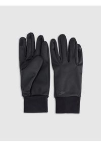 4f - 4F Rękawiczki softshellowe Touch Screen uniseks - czarne XL. Kolor: czarny. Materiał: syntetyk, softshell, materiał. Technologia: Windstopper. Sezon: zima. Sport: turystyka piesza, narciarstwo