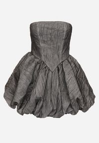 Born2be - Szara Sukienka Rozkloszowana Bombka Bez Ramiączek Ivelvivis. Typ kołnierza: typu klepsydra. Kolor: szary. Długość rękawa: bez ramiączek. Typ sukienki: bombki #5