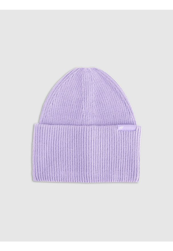 4f - 4F Czapka beanie uniseks - fioletowa Uniwersalny. Kolor: fioletowy. Materiał: dzianina, materiał, wiskoza. Sezon: zima. Styl: casual, klasyczny, sportowy