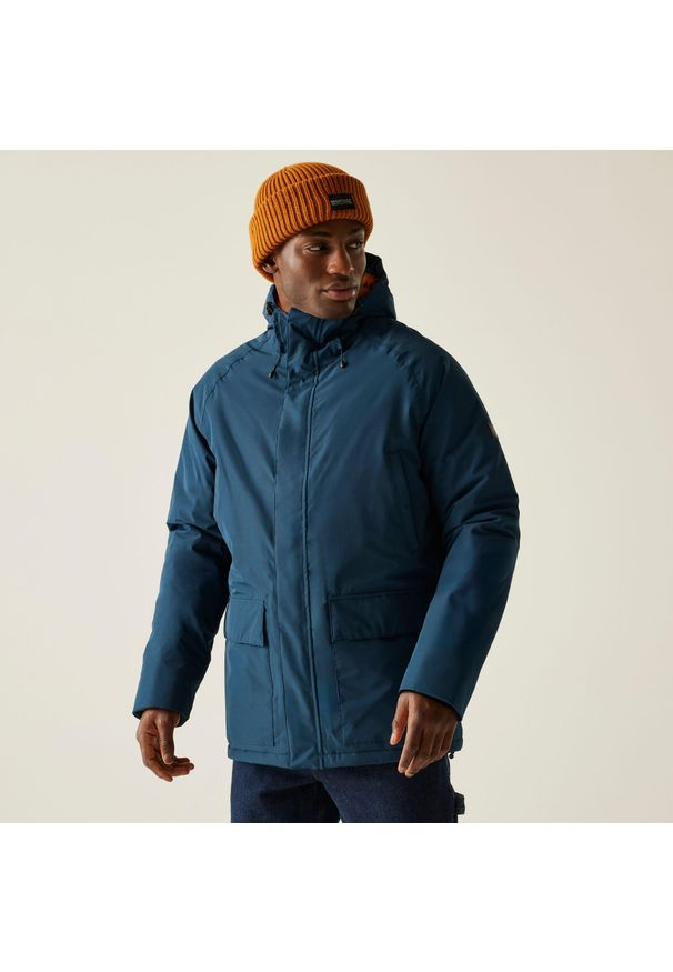 Regatta - Kurtka męska przejściowa przeciwdeszczowa Savon. Kolor: niebieski, turkusowy, wielokolorowy. Materiał: puch, materiał. Sport: turystyka piesza