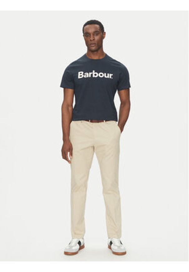 Barbour T-Shirt Logo MTS0531NY31 Granatowy Tailored Fit. Kolor: niebieski. Materiał: bawełna