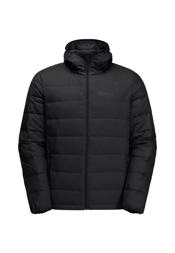 Kurtka puchowa męska Jack Wolfskin Ather Down Hoody. Kolor: szary, wielokolorowy, czarny. Materiał: puch. Sport: turystyka piesza