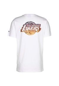 New Era - Koszulka z krótkim rękawem Los Angeles Lakers. Kolor: wielokolorowy, biały. Długość rękawa: krótki rękaw. Długość: krótkie