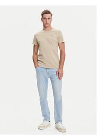 Tommy Jeans T-Shirt DM0DM04411 Beżowy Slim Fit. Kolor: beżowy. Materiał: bawełna #5