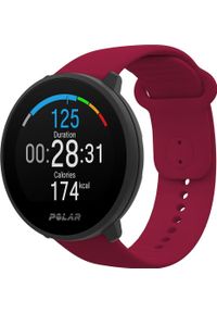 POLAR - Smartwatch Polar Smartwatch damski Polar 725882059488 czerwony pasek. Rodzaj zegarka: smartwatch. Kolor: czerwony. Materiał: polar #1