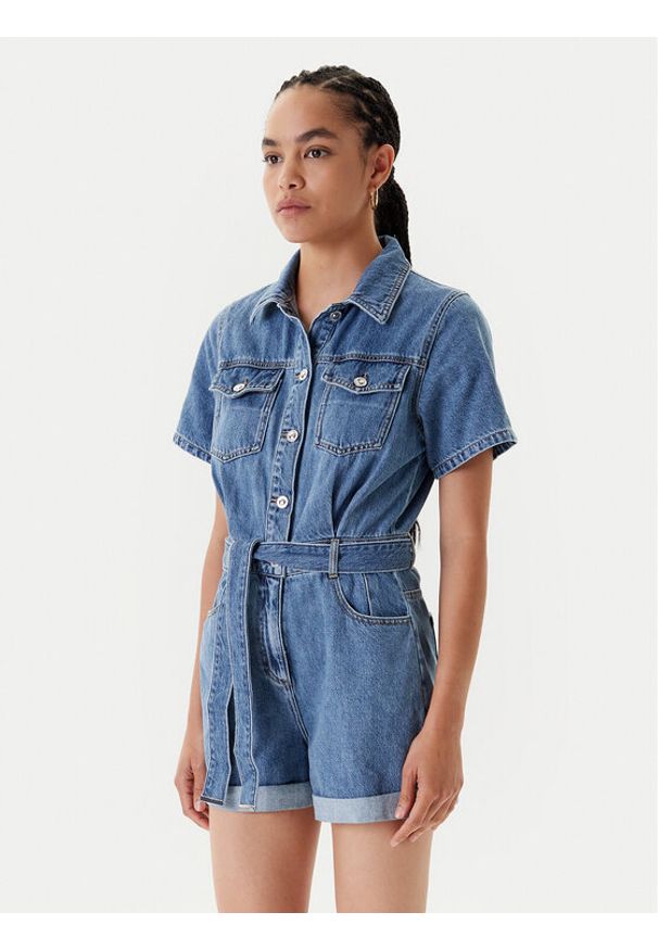 Morgan Kombinezon 251-SHELOR Niebieski Slim Fit. Kolor: niebieski. Materiał: bawełna