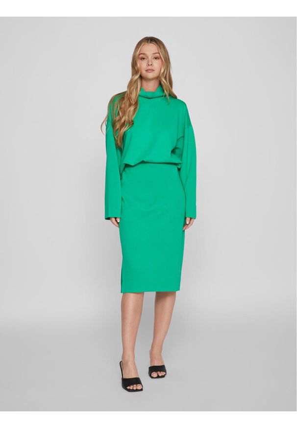 Vila Spódnica midi 14088386 Zielony Relaxed Fit. Kolor: zielony. Materiał: syntetyk