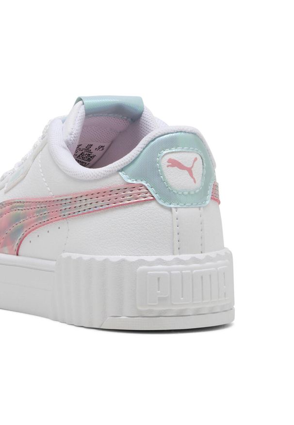 Puma - Dziecięce sneakersy Carina 3.0 Space Belle PUMA White Pinkscape Pink. Kolor: różowy, biały, wielokolorowy. Sport: turystyka piesza, tenis