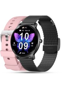 Rubicon - Elegancki Smartwatch Damski z Bransoletą Mesh i Funkcjami Zdrowotnymi. Rodzaj zegarka: smartwatch. Materiał: mesh. Styl: elegancki