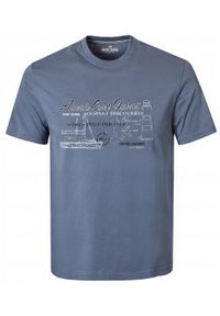 Męska Koszulka (T-Shirt) - Pako Jeans - Szaroniebieski, Motyw Żeglarski, Morski. Okazja: na co dzień. Kolor: niebieski. Materiał: bawełna. Wzór: nadruk. Styl: casual #1