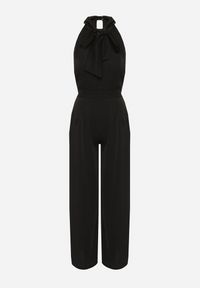 Born2be - Czarny Kombinezon z Ozdobną Kokardą Nelifira. Okazja: na co dzień, na ślub cywilny, na wesele, na imprezę. Kolor: czarny. Długość: długie. Wzór: aplikacja. Styl: casual, elegancki #3