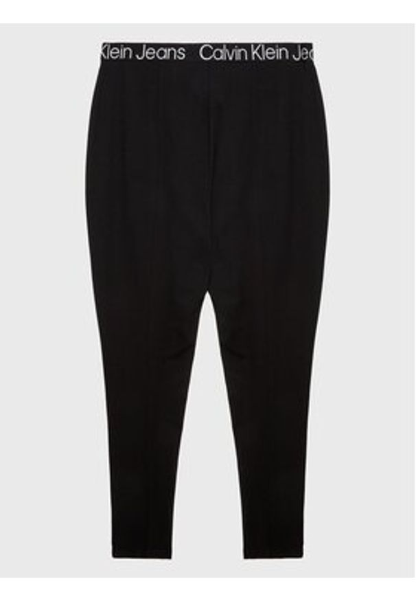 Calvin Klein Jeans Legginsy J20J220835 Czarny Slim Fit. Kolor: czarny. Materiał: wiskoza, syntetyk