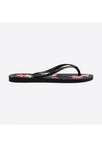 Japonki damskie Havaianas Slim Organic. Okazja: na plażę. Kolor: czarny, różowy, wielokolorowy. Materiał: syntetyk, kauczuk. Styl: sportowy