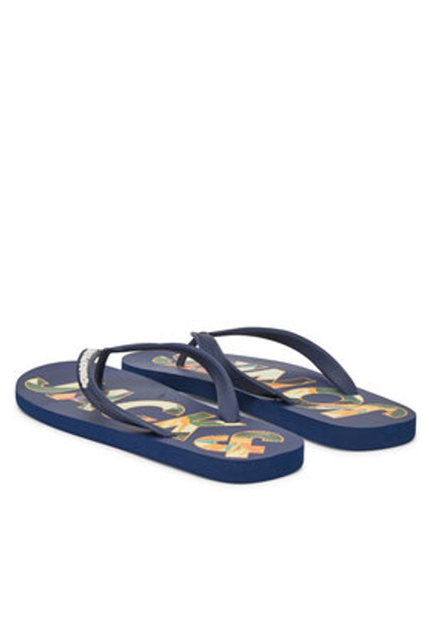Jack & Jones Japonki Jfwlogo Palm Print Flip Flop Ln 12230642 Granatowy. Kolor: niebieski. Wzór: nadruk