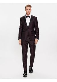 BOSS - Boss Garnitur H-Huge-2Pcs-Tux-231 50502449 Bordowy Slim Fit. Kolor: czerwony. Materiał: wełna #1