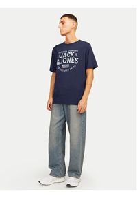 Jack & Jones - Jack&Jones T-Shirt Jeans 12256779 Granatowy Standard Fit. Kolor: niebieski. Materiał: bawełna