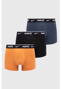 Nike bokserki (3-pack) kolor pomarańczowy. Kolor: pomarańczowy. Materiał: skóra, tkanina, włókno