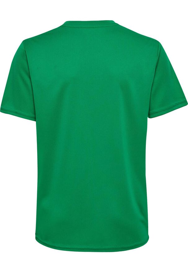 Hummel - Koszulka Poliestrowa Essential Jersey S/S Kids. Kolor: zielony. Materiał: jersey, poliester