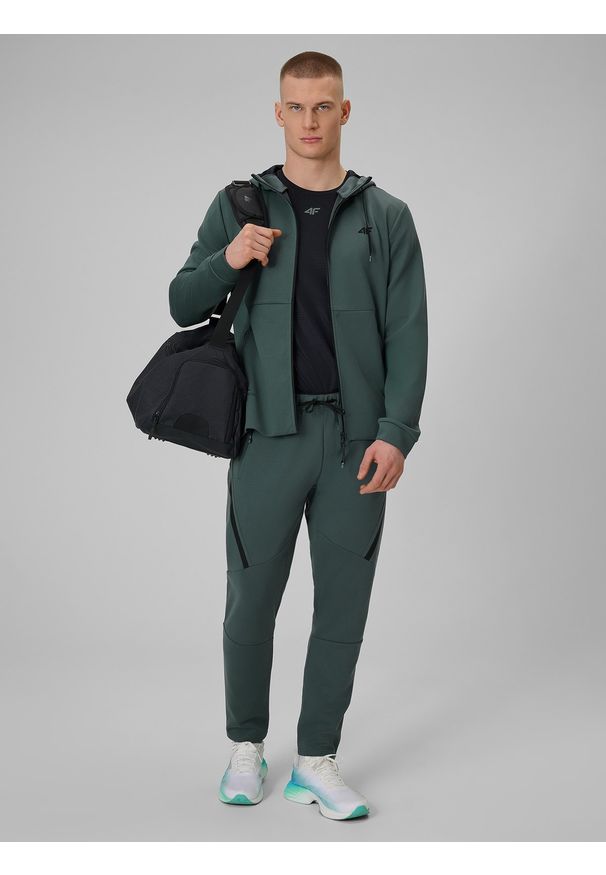 4f - 4F Spodnie treningowe szybkoschnące męskie - szare L. Kolor: szary. Materiał: włókno, skóra. Sport: fitness