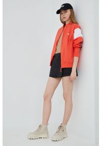 Superdry kurtka damska kolor pomarańczowy przejściowa oversize. Kolor: pomarańczowy. Materiał: materiał