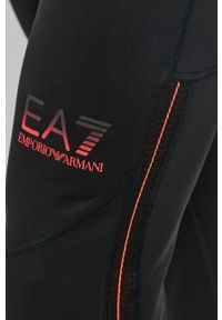 EA7 Emporio Armani - Legginsy. Kolor: czarny. Materiał: dzianina. Wzór: nadruk