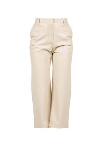 Pinko Spodnie "Accalcare" | 1V10LB Y7MN | Accalcare Pantalone | Kobieta | Beżowy. Stan: podwyższony. Kolor: beżowy. Materiał: skóra ekologiczna #9