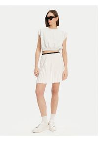 Lacoste Spódnica plisowana JF1403 Écru Regular Fit. Materiał: syntetyk