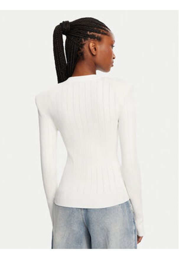 Balmain Sweter DF1KD001KB07 Biały Regular Fit. Kolor: biały. Materiał: wiskoza