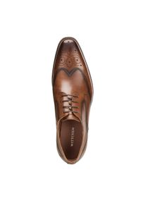 Wittchen - Męskie półbrogsy skórzane. Okazja: na co dzień. Nosek buta: otwarty. Kolor: brązowy. Materiał: skóra. Wzór: ażurowy. Sezon: lato. Styl: casual #5