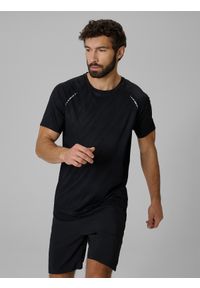 4f - 4F Koszulka do biegania szybkoschnąca męska - czarna S. Kolor: czarny. Materiał: tkanina. Długość: długie. Sport: fitness, bieganie #1